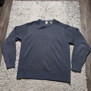 Timberland Sweater Mens Large Blue Pullover Long Sleeve Heavyweight Logo